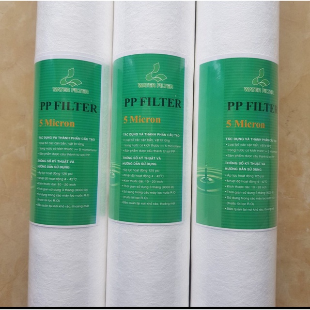 Lõi lọc thô PP5 Micron không đầu bịt loại 10INC , dùng thay thế cho máy lọc nước Nano , RO