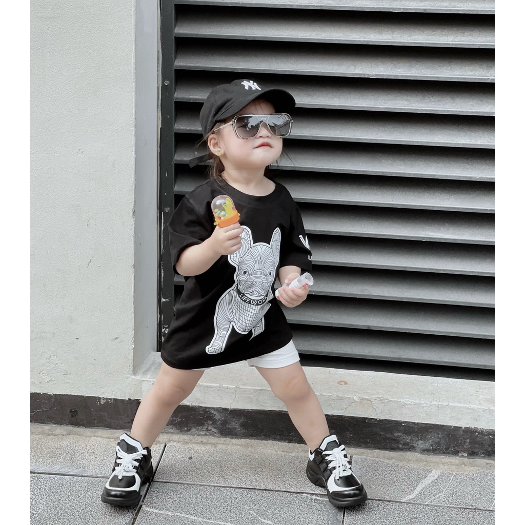 Áo Thun Life Work Chó Trắng Cho Bé , Áo Thun Trẻ Em , Kid_Genz