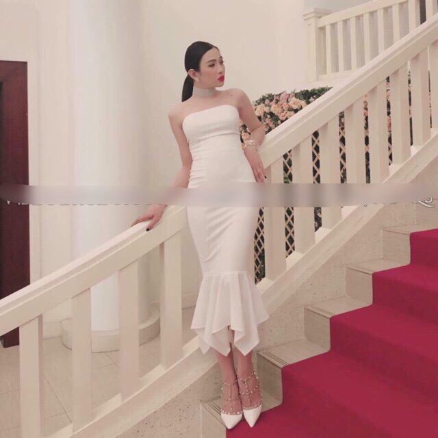 (HÀNG CÓ SẴN) Đầm cúp ngực đuôi cá (kèm nơ cổ)