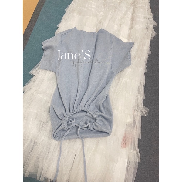 Jane Áo cropotop màu trời - chân váy tầng trắng Cinderella ẢNH THẬT CUỐI