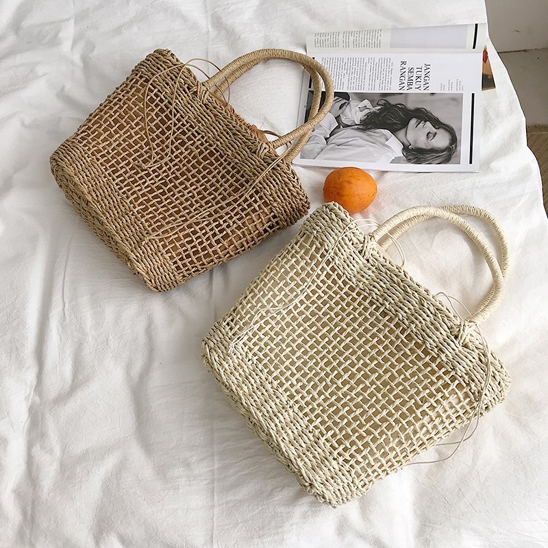 Túi xách đan rơm phong cách tự nhiên hợp thời trang cho nữ
