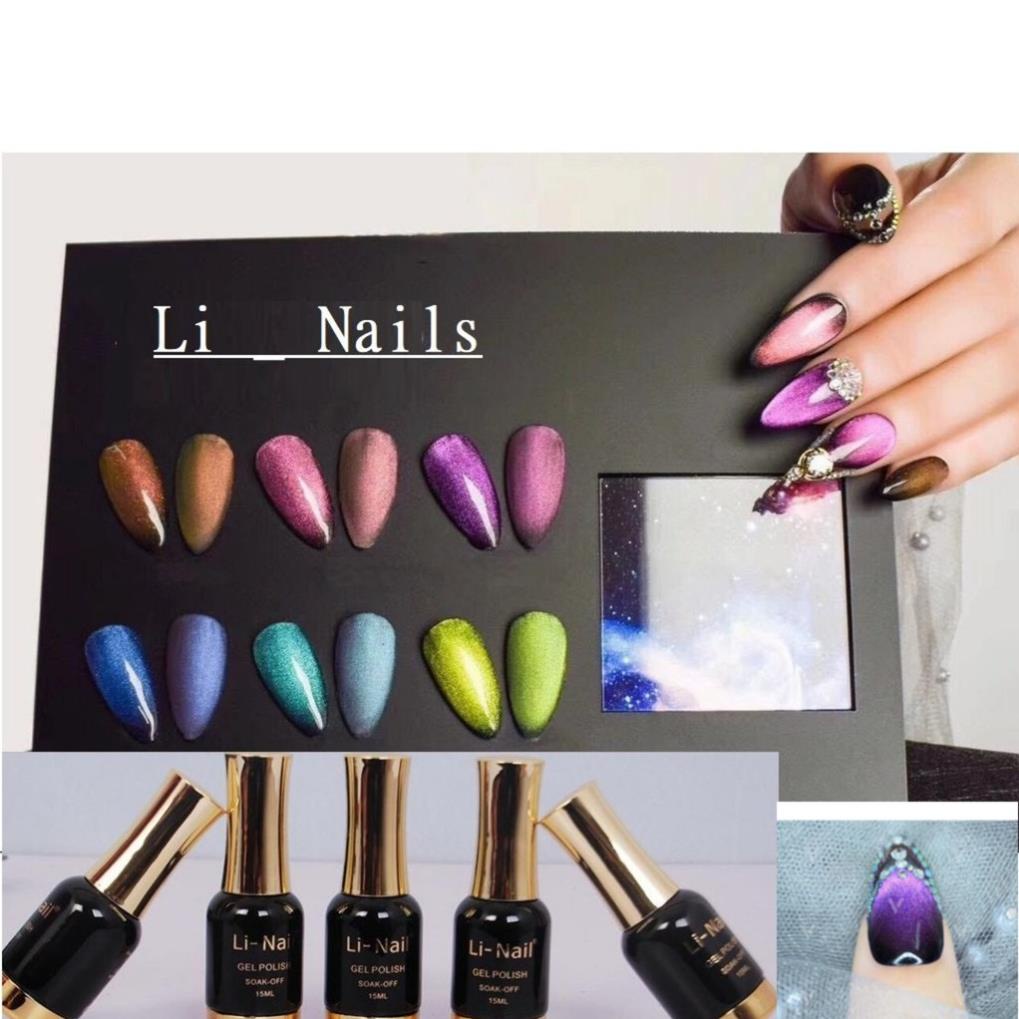 Sơn mắt mèo 9D Li-Nails ( set 6 màu )_[tặng bảng màu _tặng nam trâm]