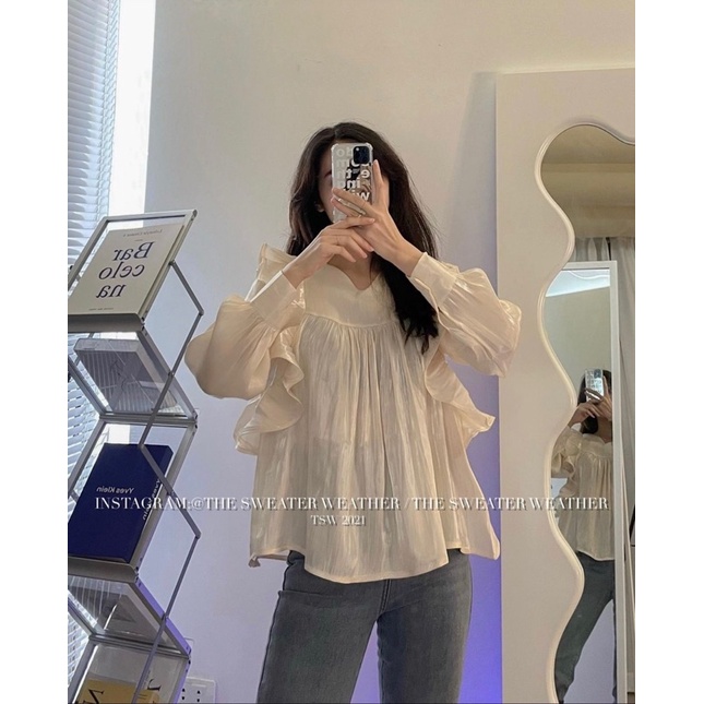 [Hàng sẵn] ÁO SƠ MI KIỂU NỮ CHẤT LỤA ORGANZA BÓNG ĐẸP