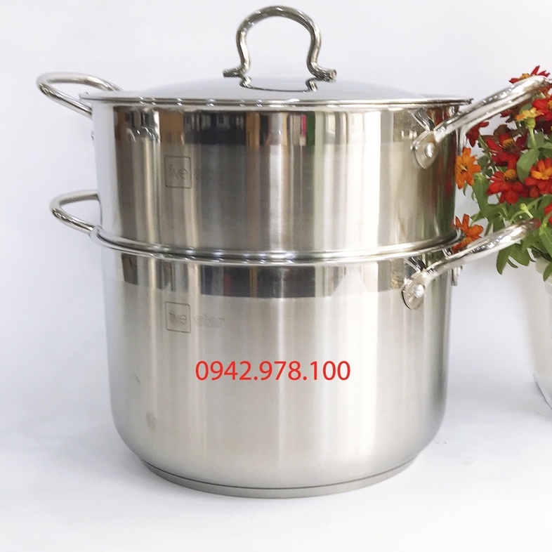 Bộ nồi xửng hấp inox 3 đáy 30cm Fivestar ST30-3D HÀNG CHÍNH HÃNG BẢO HÀNH 5 NĂM