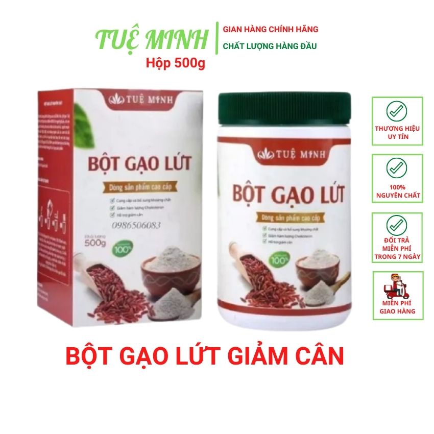 0,5kg Bột gạo lứt giảm cân,Bột gạo lứt Tuệ Minh hàng xưởng sản xuất đầy đủ giấy ATVSTP giúp giảm cân,làm đẹp tự nhiên
