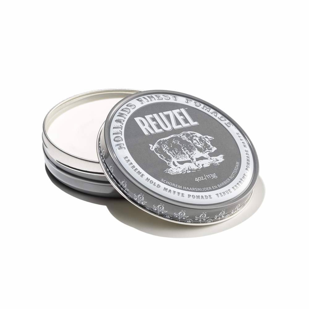 Sáp Vuốt Tóc Reuzel Extreme Hold Matte Pomade Chính Hãng 113g - Pomade Heo Xám