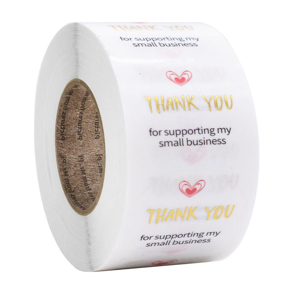 Cuộn 500 Nhãn Dán Thank You Tự Dính Dùng Trang Trí Tiệc Cưới