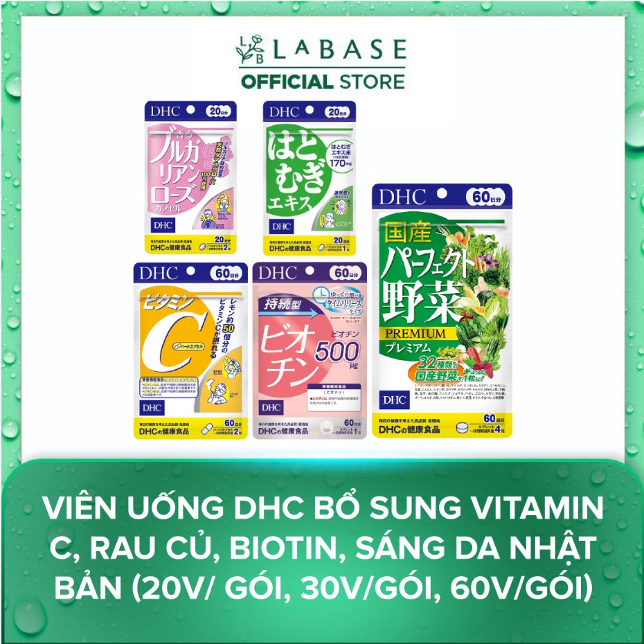 Viên uống DHC bổ sung Vitamin C, Rau củ, Biotin, Sáng da Nhật Bản ( 20v/ gói, 30v/gói, 60v/gói)