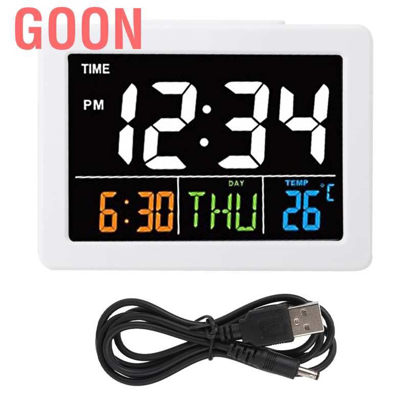 GOON Đồng Hồ Báo Thức Điện Tử Để Bàn Màn Hình Lcd Hiển Thị Nhiệt Độ