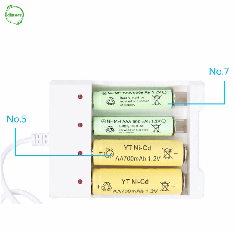 Bộ sạc pin AAA/AA 4 ngăn USB có tốc độ nhanh chóng và tính năng bảo vệ ngắn mạch