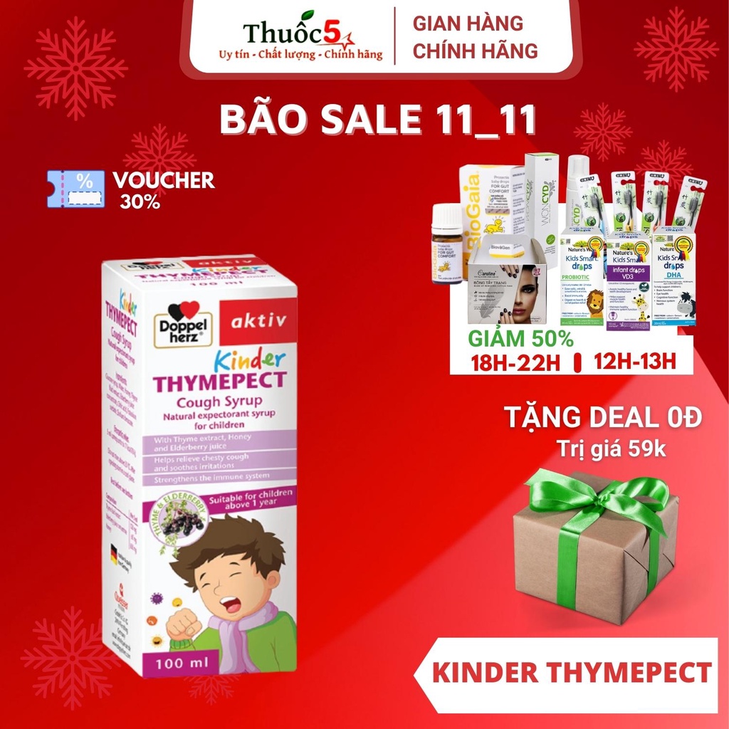 [GIÁ GỐC] Kinder Thymepect giảm ho tăng cường hệ miễn dịch cho trẻ