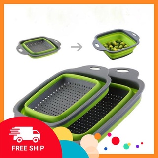 [FREE SHIP] Bộ 2 Rổ Xếp Gọn Vuông Cao Cấp