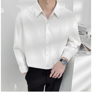 Áo sơ mi nam dài tay toki màu trắng basic