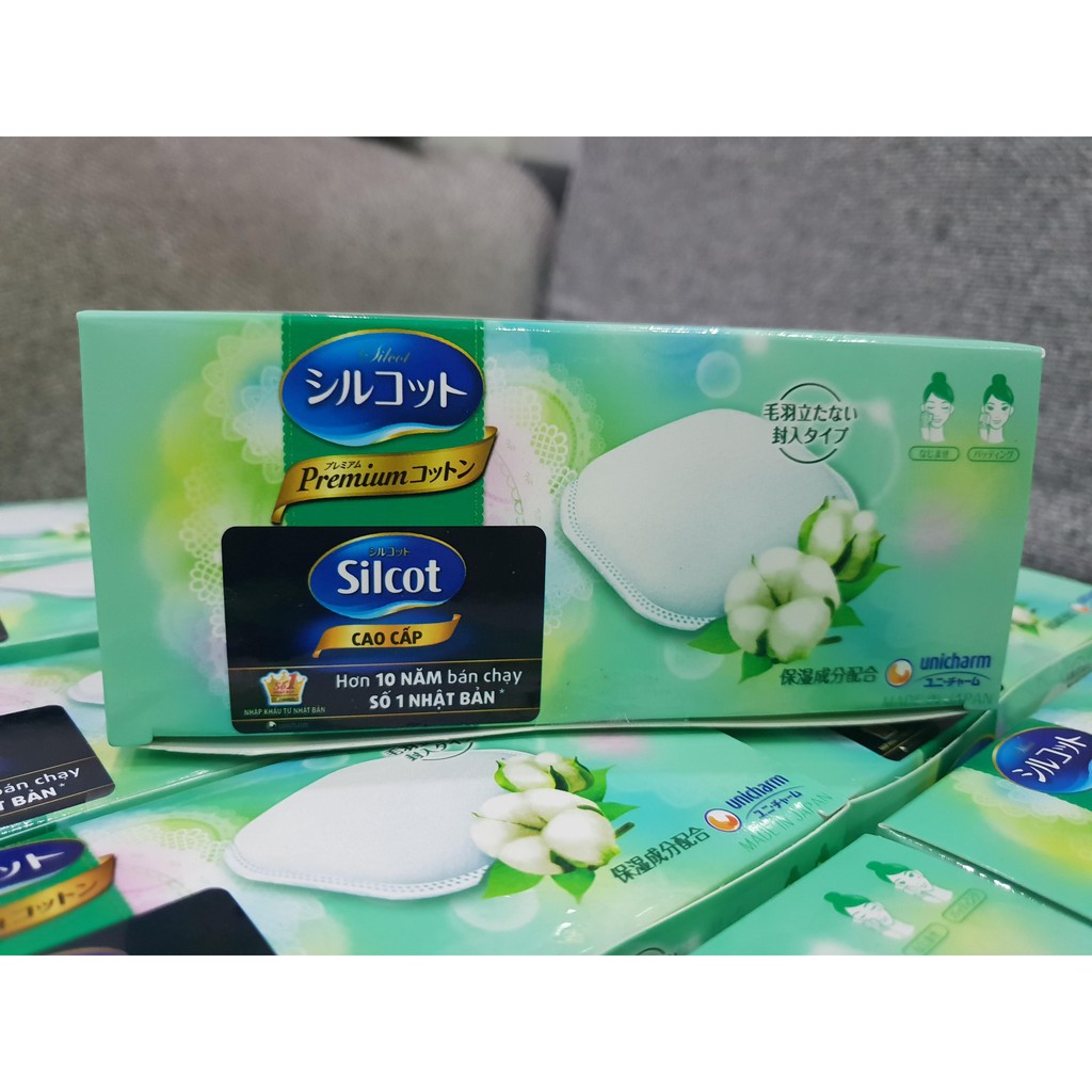 Bông tẩy trang cao cấp Silcot Premium hộp 10 miếng