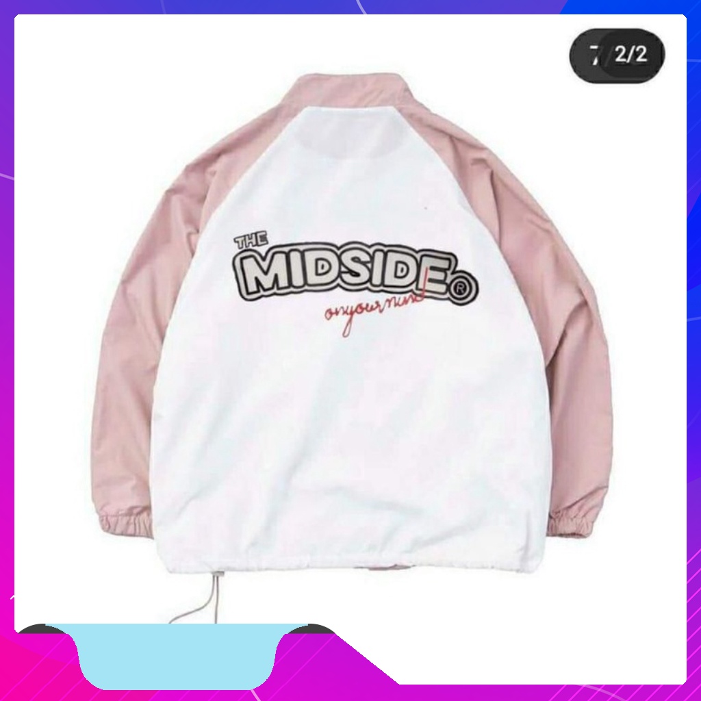 Áo Khoác Dù TMS LOGO MIDSIDE Nam Nữ Ulzzang Unisex Form Rộng Bomber
