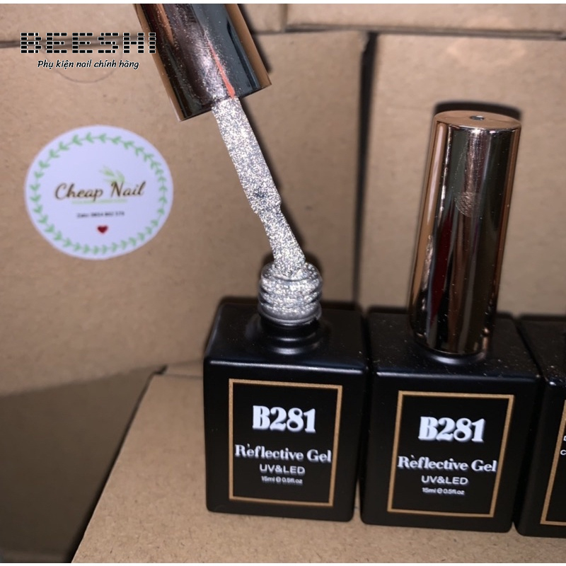 Sơn gel kim tuyến sơn nhũ flash siêu sáng b281 hàng loại 1-beeshi shop nail