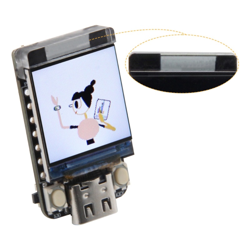 Bảng Mạch WiFi Màn Hình LCD Không Dây T-QT ESP32-S3 GC9107 0.85 inch