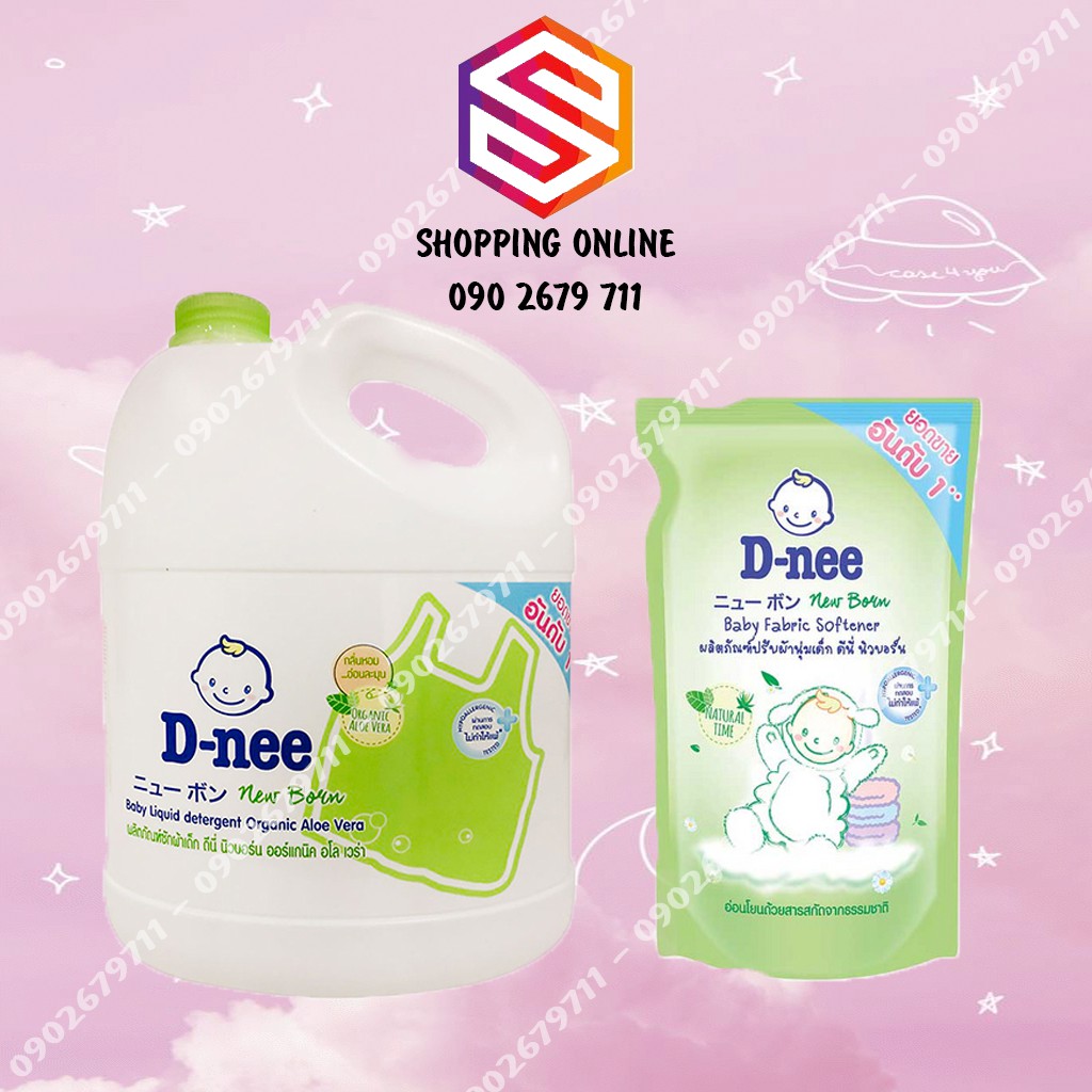 COMBO Nước Giặt + Nước Xả Mềm Vải D-nee Thái 3000ml + 600ml