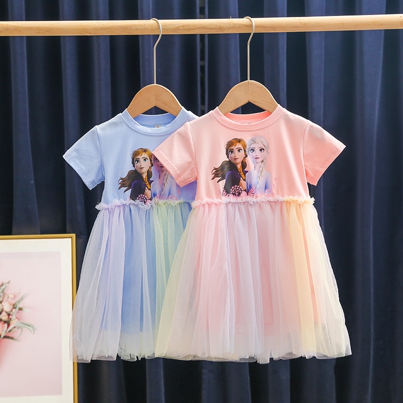 Váy Cầu Vồng Elsa Anna Tutu (8767)