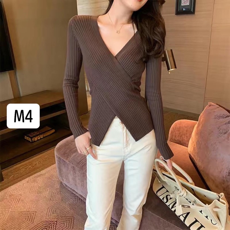 Áo len tăm body vạt chéo hàng QC | BigBuy360 - bigbuy360.vn