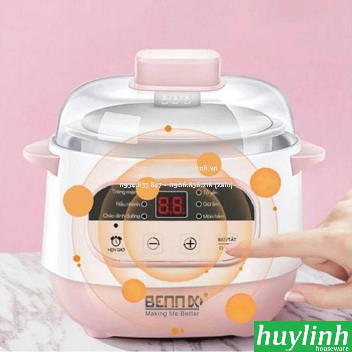 Nồi chưng yến, hấp cách thủy, nấu chậm Bennix BN-100A - 1 lít