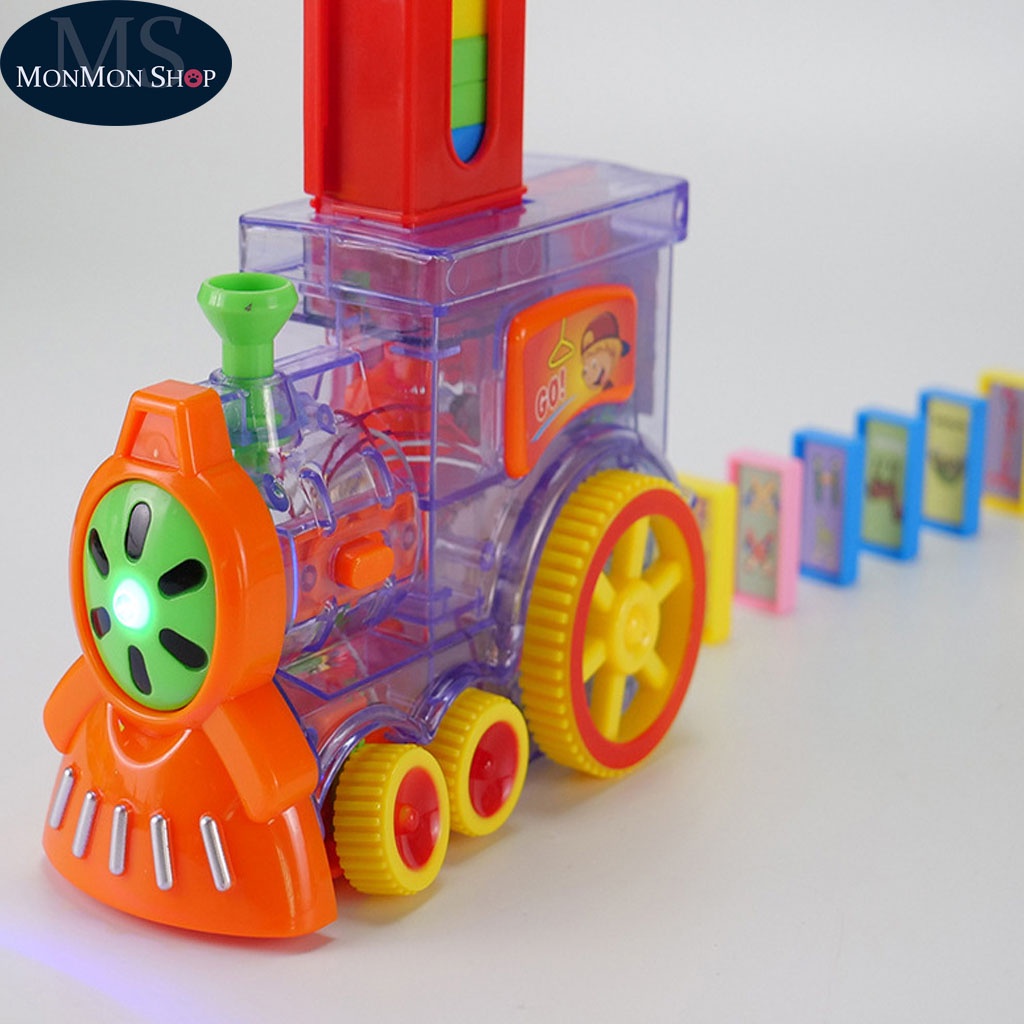 [Xe đồ chơi] Tàu Hỏa Xếp Domino tự động dành cho bé thỏa sức sáng tạo tặng kèm Pin AA