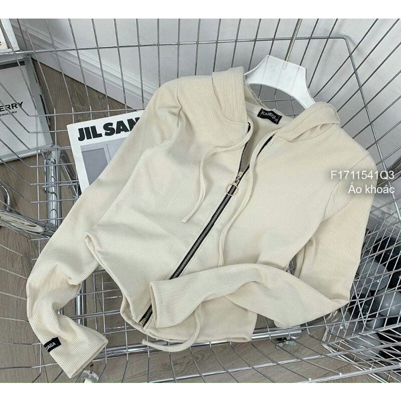 Áo khoác croptop có nón kéo khóa tay dàiSize: 35kg - 45kg