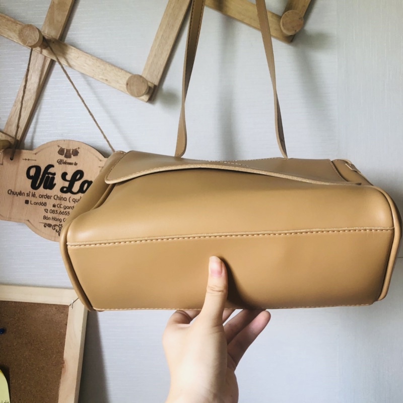 Ảntúi xách nữ túi da đeo chéo phong cách đơn giản retro Hàn Quốc ảnh video thật