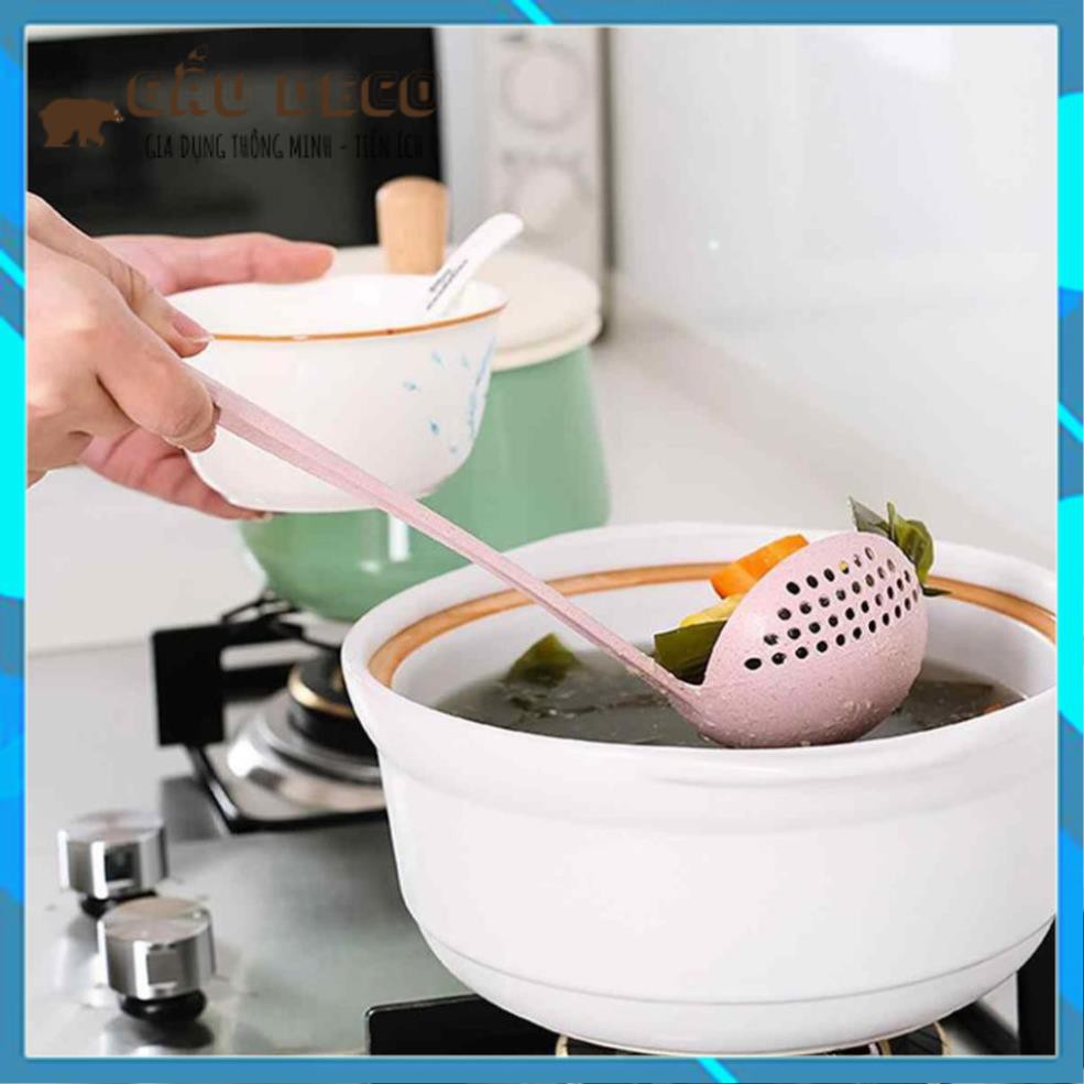 [FREESHIP] Muôi/muỗng múc canh, lẩu - Làm từ lúa mạch có lỗ 2 trong 1
