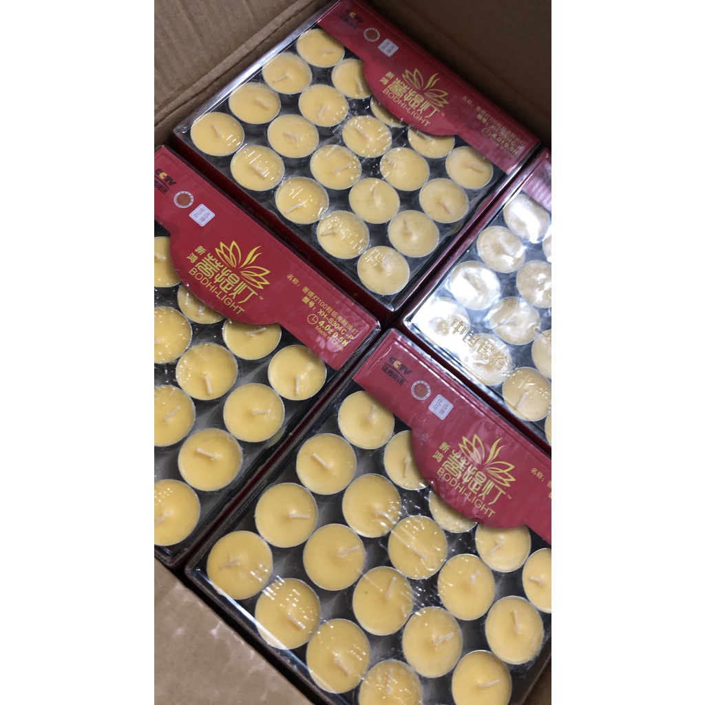 Nến bơ thực vật 4h 100 viên không khói, không độc hại