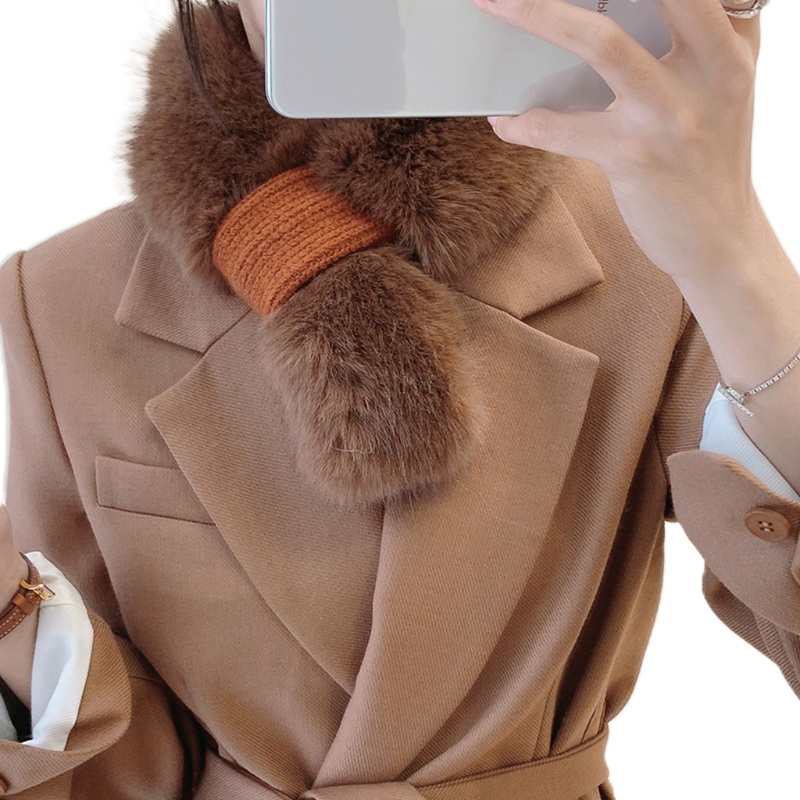Khăn Choàng Cổ Phủ Lông Mềm Mại Giữ Ấm Mùa Đông Cho Nữ