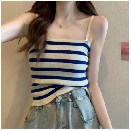 Áo 2 Dây Nữ - Croptop Thun Len Kẻ Ngang siêu đẹp