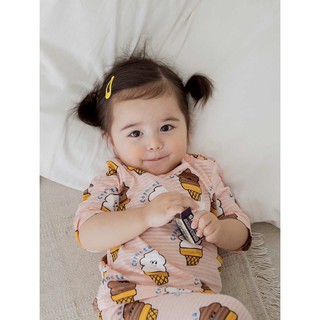 Quần áo trẻ em - Bộ lửng cho bé Cotton Cordii Hàn Quốc - Kem nguyên Quần áo trẻ em