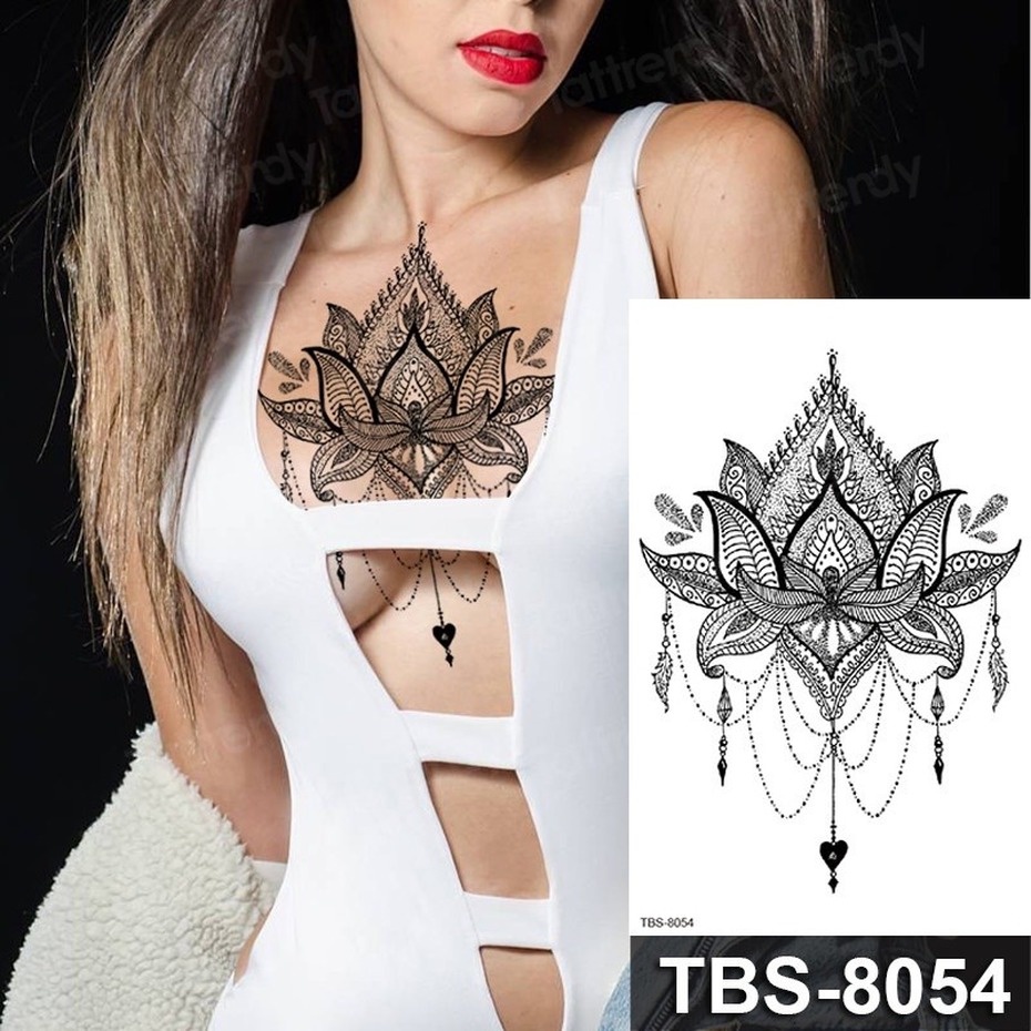 Vòng Tay Hình Xăm Tạm Thời Họa Tiết Hoa Mandala Cá Tính