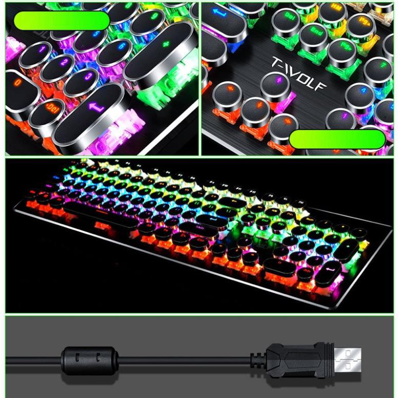 Bàn Phím Cơ Gaming T70  cao cấp, nhiều chế độ led, phím tạch tạch cảm giác chơi game cực đã BH 12 tháng