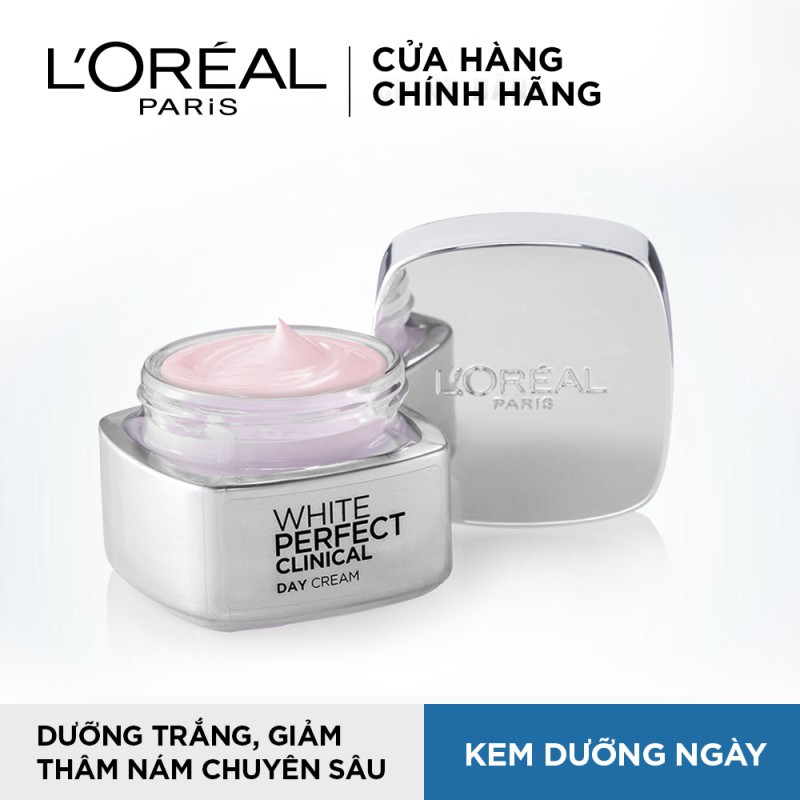 [Chính hãng] Bộ đôi kem dưỡng làm sáng da giảm thâm nám ngày và đêm L'Oreal Paris White Perfect Clinical 50mlx2