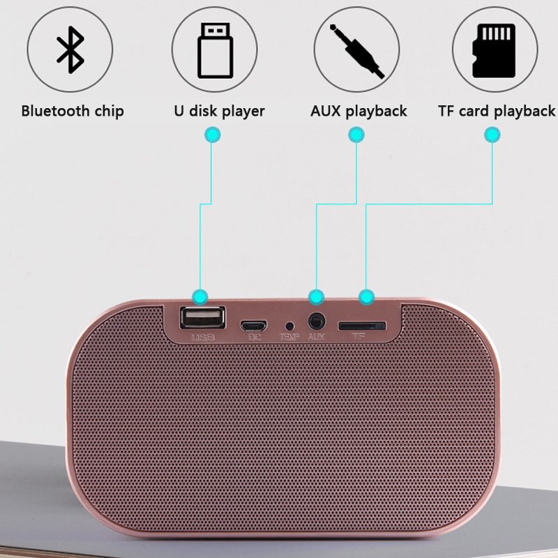 Loa Bluetooth kết hợp đồng hồ báo thức hiển thị màn hình LED tiện dụng