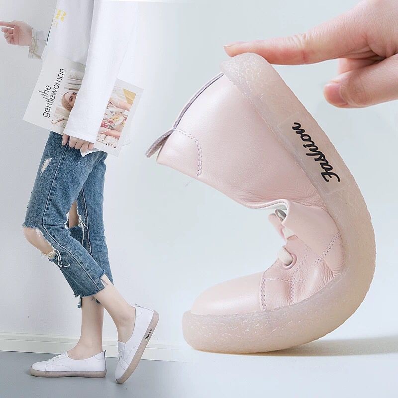 Giày Lười Da Bò Mềm Màu Trắng Cỡ Lớn Thời Trang Cho Nữ | BigBuy360 - bigbuy360.vn