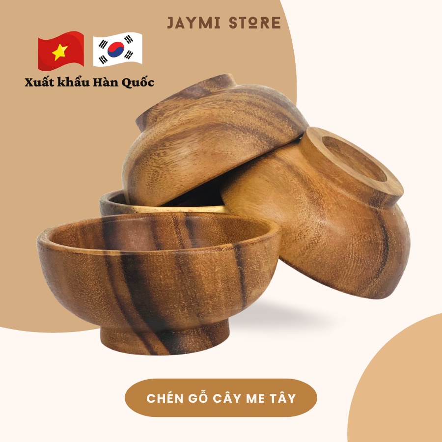 Bát/Chén Gỗ cây Me Tây dùng để ăn cơm, ngũ cốc, salad, sữa chua hoa quả siêu bền, chắc chắn Wood