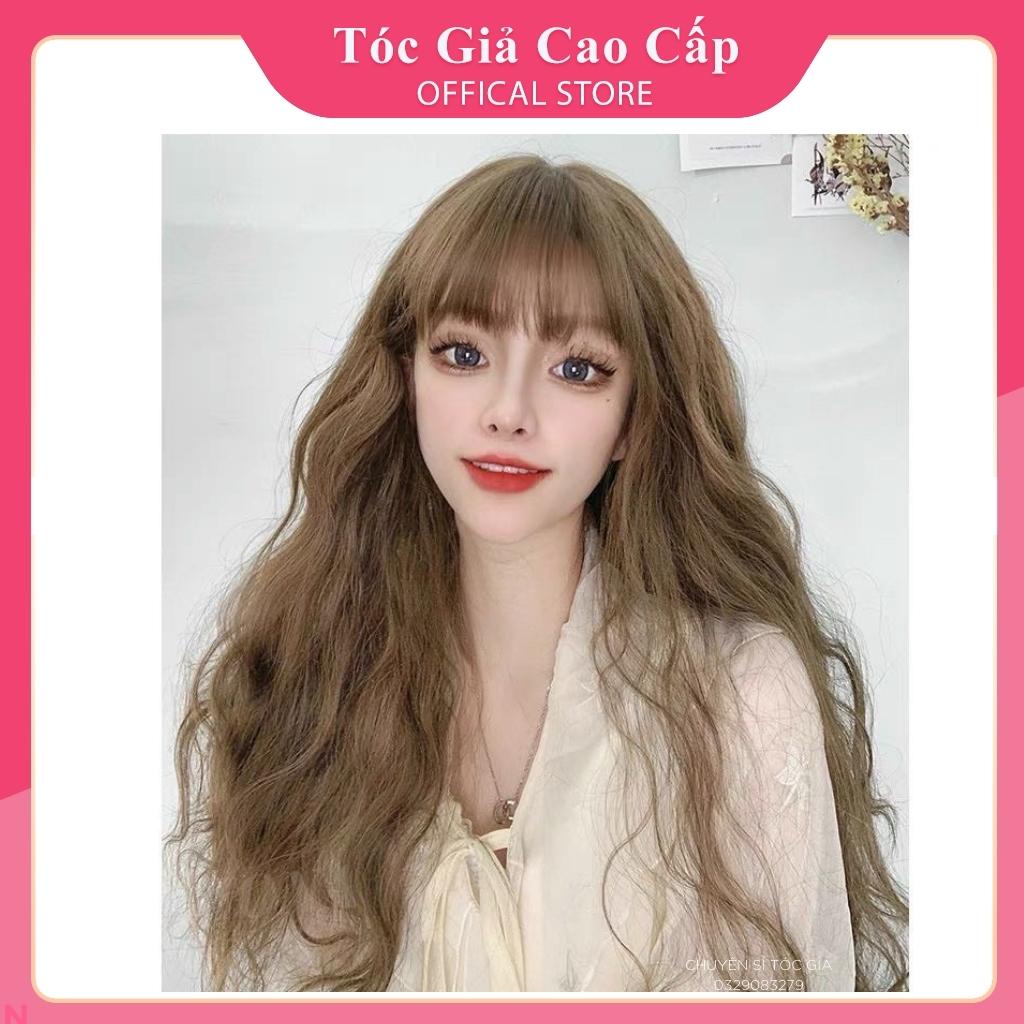 Tóc giả nguyên đầu xù dài , 8174, tặng kèm lưới trùm tóc wig.