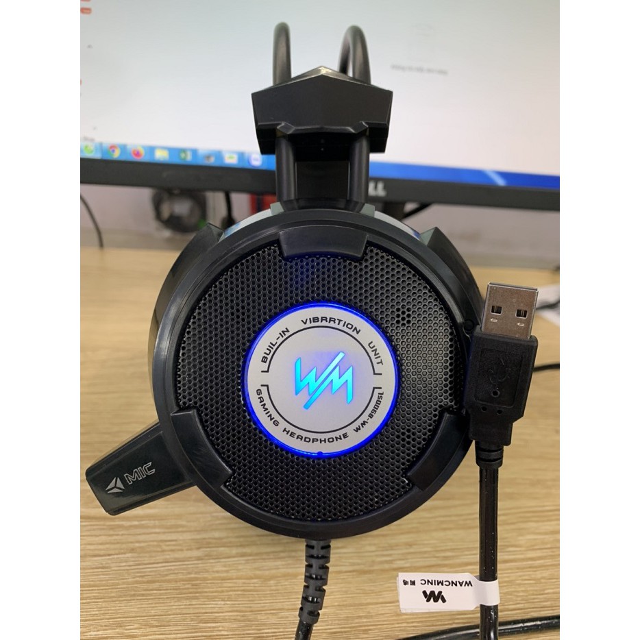 Tai nghe gaming WangMing WM8900 Plus USB 7.1 USB /chân 3.5 có míc có LED