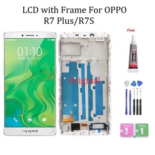Màn hình lcd có khung cho oppo r7s r7 plus r7p màn hình lcd có viền khung phụ tùng thay thế màn hình cảm ứng