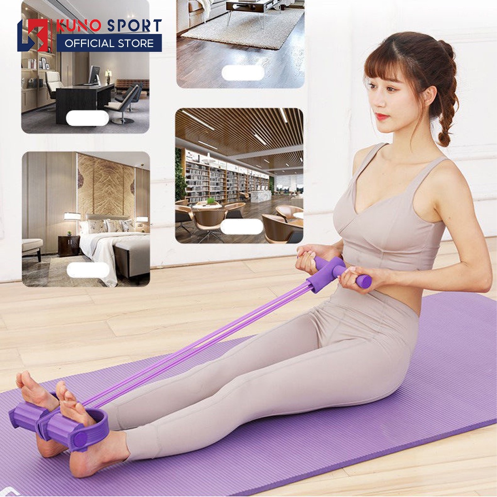 Dây kéo tập lưng cao su đàn hồi loại 4 ống -D07