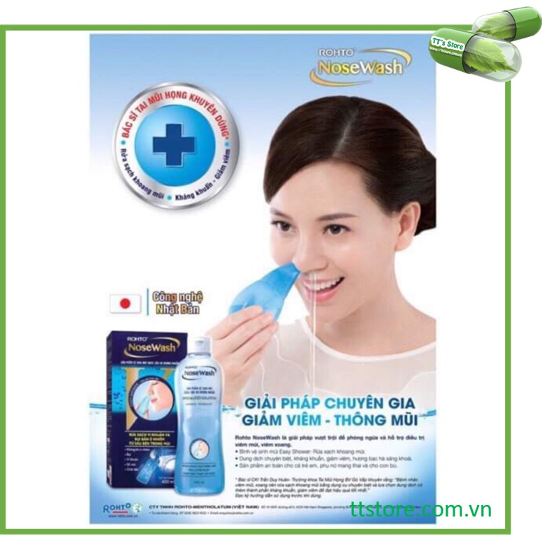 Bộ vệ sinh mũi Rohto NoseWash 400ml / Miniset 150ml [Nose wash, mini set]