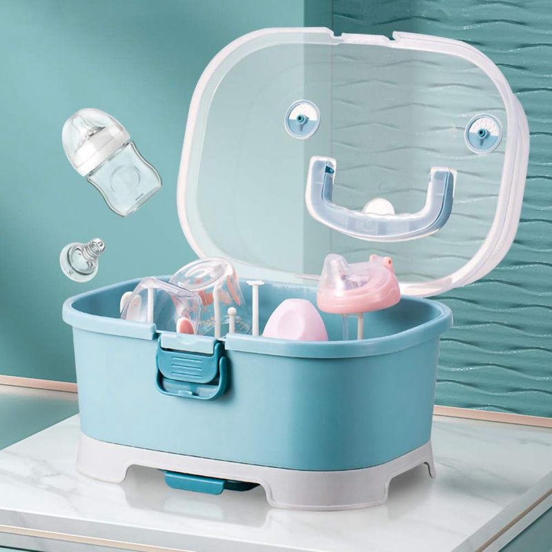 Giá Phơi Khô Bình Sữa Em Bé Có Nắp Đậy Tiện Dụng