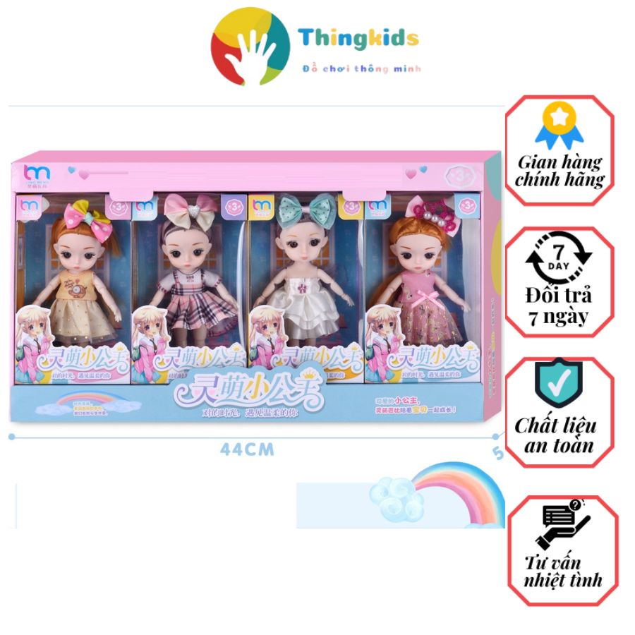 Set 4 con búp bê siêu yêu cho bé cao 17cm - Thingkids