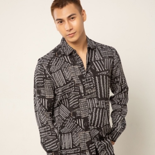 Áo sơ mi nam dài tay form rộng họa tiết vải lụa cao cấp S98 | BigBuy360 - bigbuy360.vn