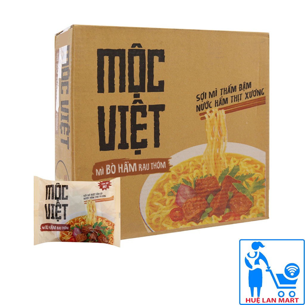 Mì Bò Hầm Rau Thơm Mộc Việt Thùng 30 Gói x 75g/gói