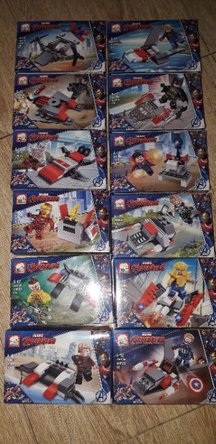 Sét 12 hộp lắp ráp LegoSuper Heroes mars 1164 máy bay chiến đấu