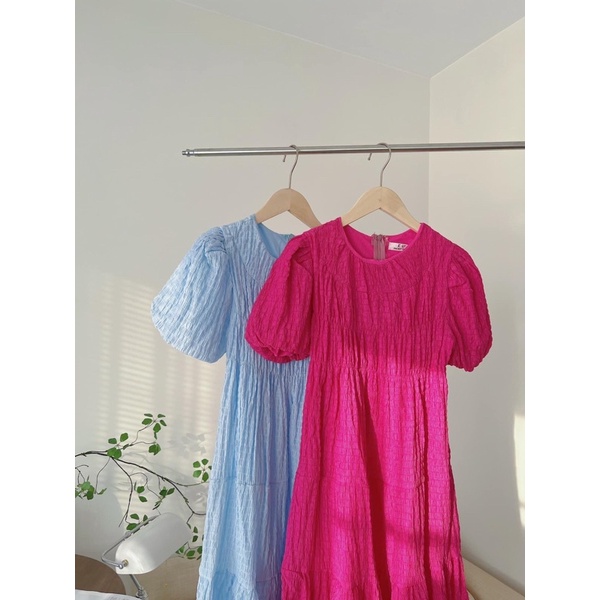 VÁY-ĐẤM XỐP NHĂN DẬP LY TAY BỔNG “VERLIS DRESS” SIÊU XINH